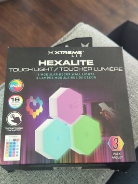 Hexalite Touch Light - RGB Modular Wall Lights (Pink/Green/Teal)